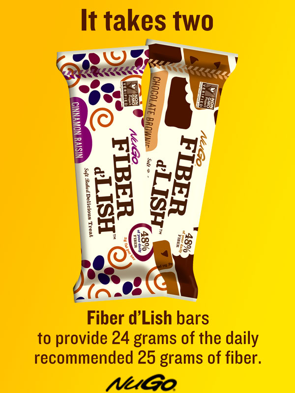 Meet your daily fiber goal with just two Fiber d'Lish bars!