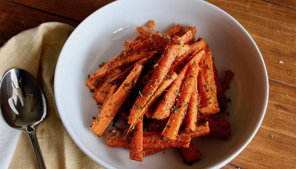 Parmesan Roasted Carrot Fries | NuGo Fiber d'Lish